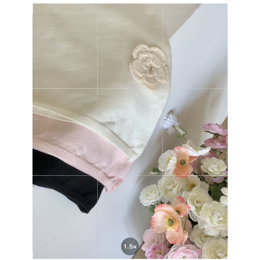 Top Plain Crochet Floral Halter