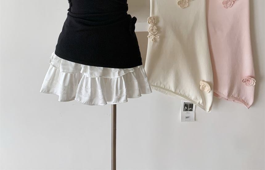 Top Plain Crochet Floral Halter