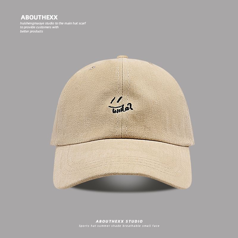 Baseball Cap Embroidered Smiley