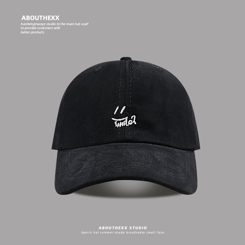 Baseball Cap Embroidered Smiley