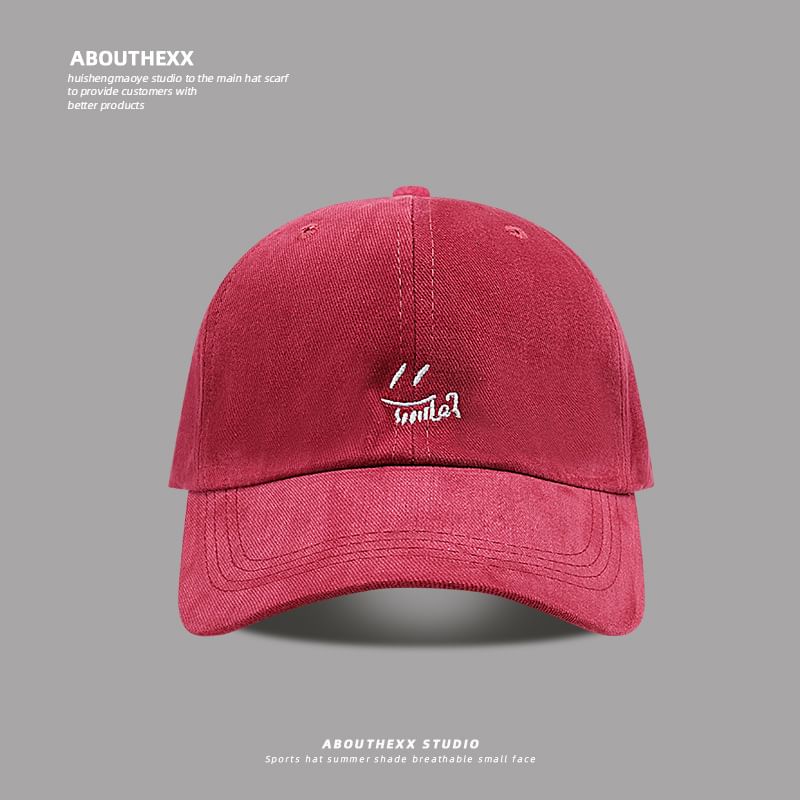 Baseball Cap Embroidered Smiley