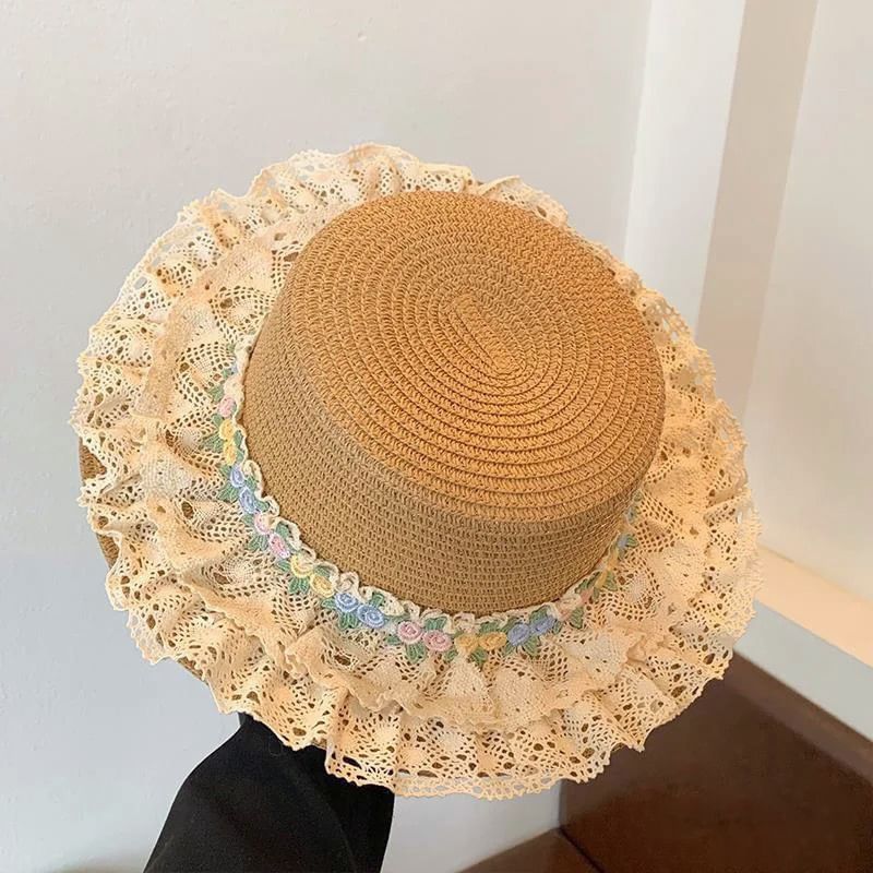 Applique Ruffle Floral Hat