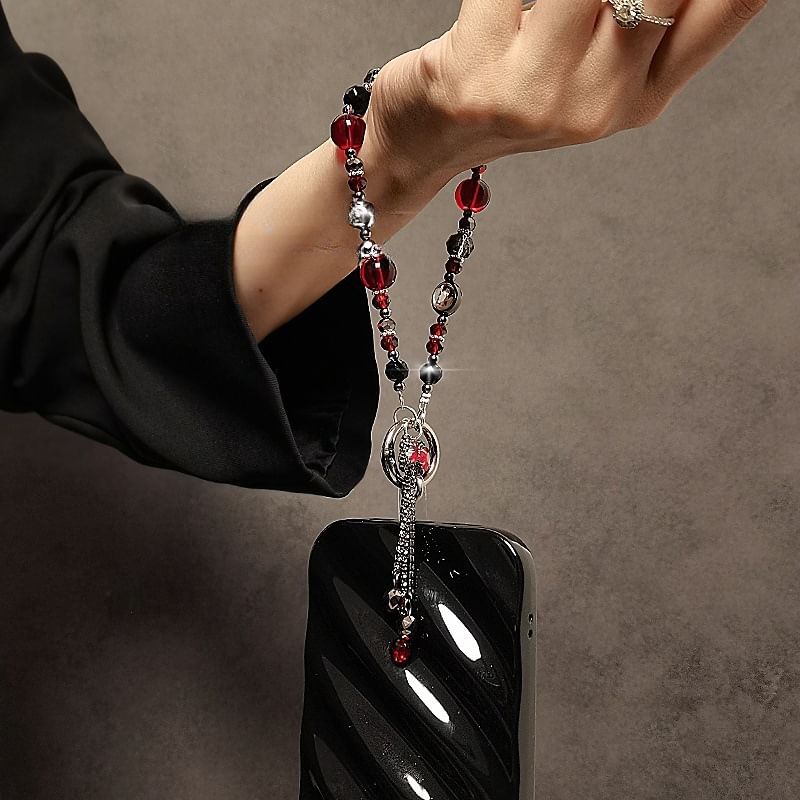 Faux Phone Crystal Strap Bow