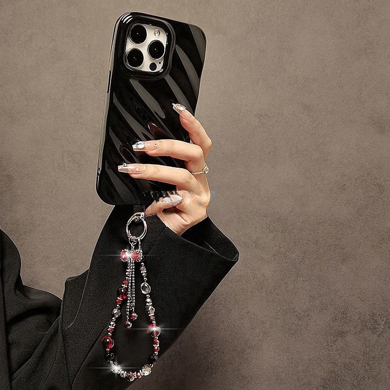 Faux Phone Crystal Strap Bow