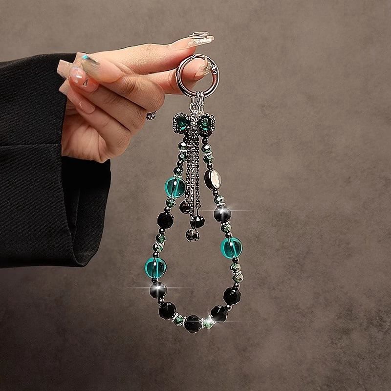 Faux Phone Crystal Strap Bow