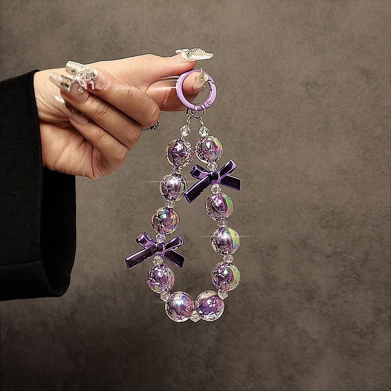 Bow Faux Phone Strap Crystal