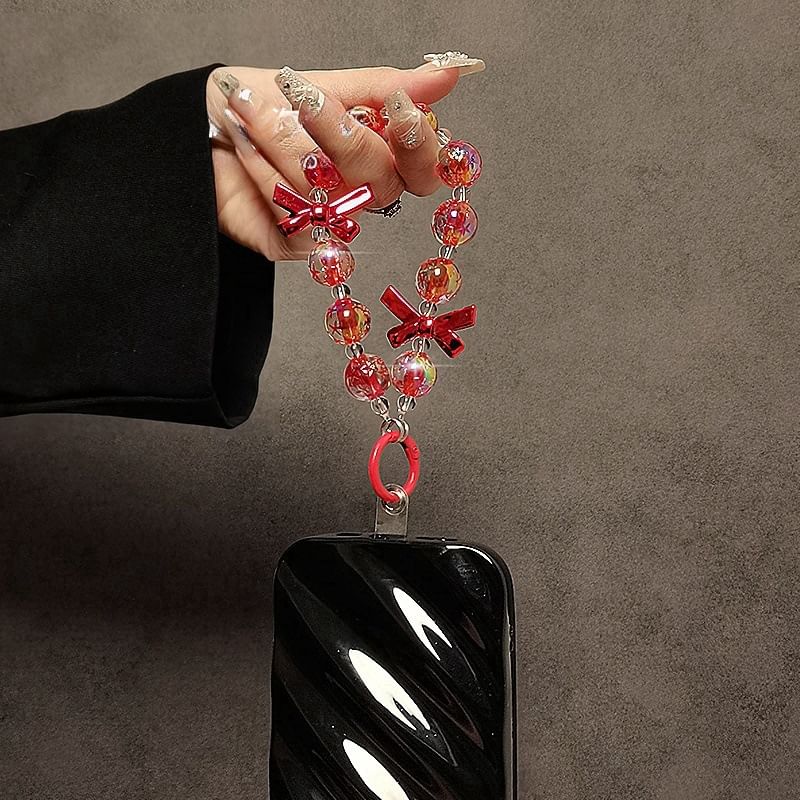 Bow Faux Phone Strap Crystal