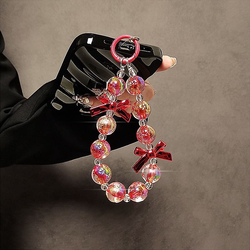 Bow Faux Phone Strap Crystal