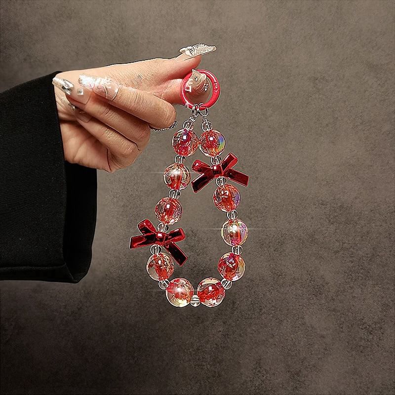 Bow Faux Phone Strap Crystal