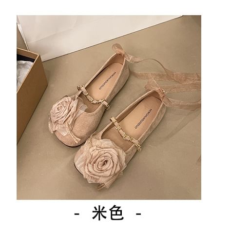 Flower Ankle Flats Mary Strap Jane Accent