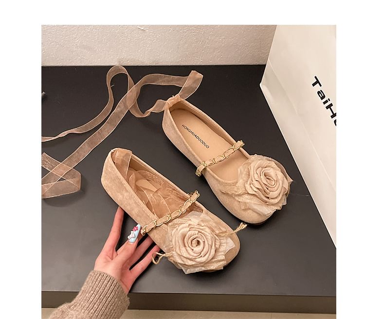 Flower Ankle Flats Mary Strap Jane Accent