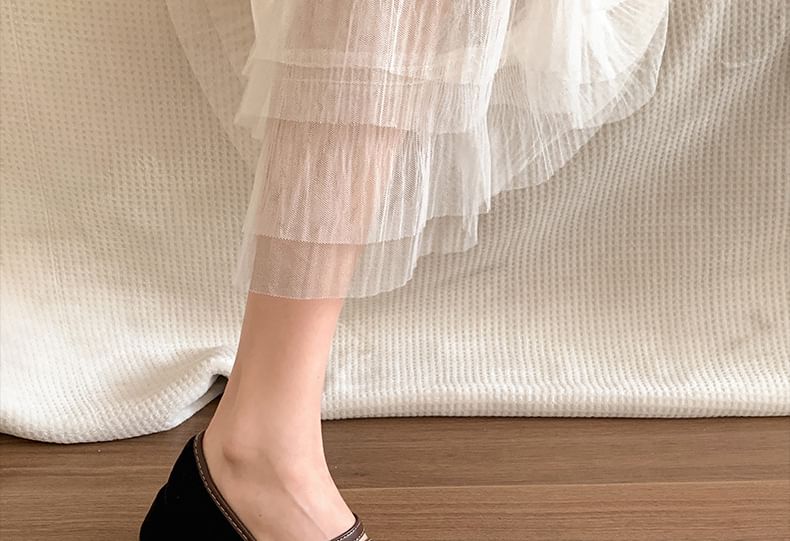 Square Pumps Chunky Mary Contrast Trim Heel Toe Jane