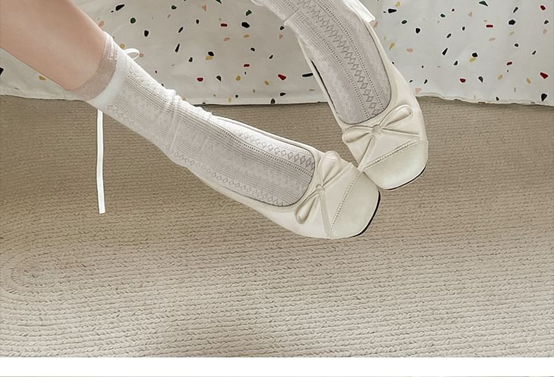 Patent Flats Leather Bow