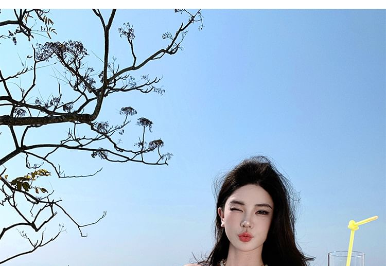 Ruched V-Neck Maxi Dress Strap Plain Spaghetti A-Line