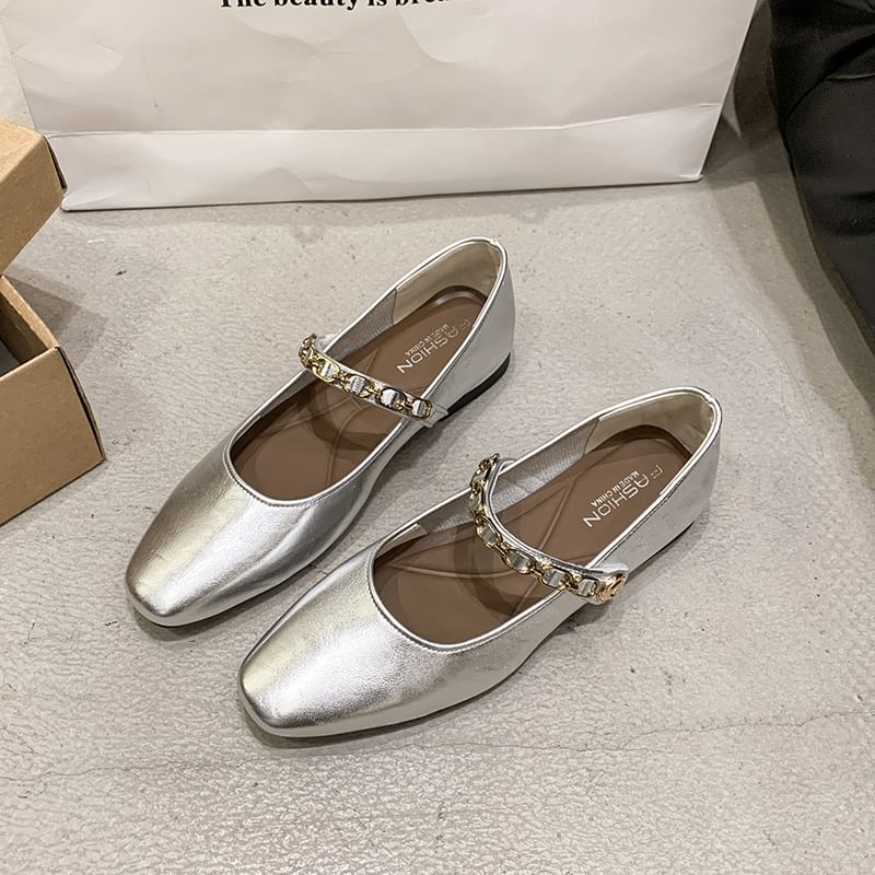 Square Mary Flats Jane Toe