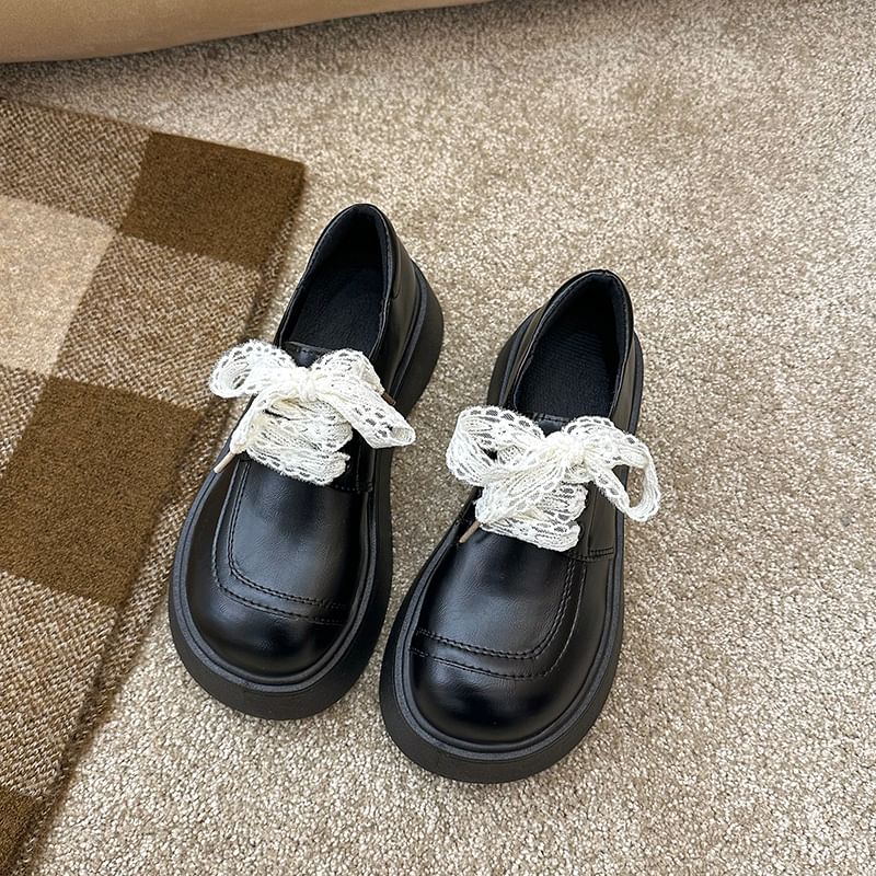 Lace Platform Panel Shoes Up