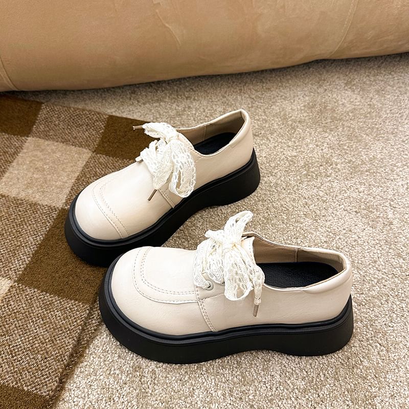 Lace Platform Panel Shoes Up