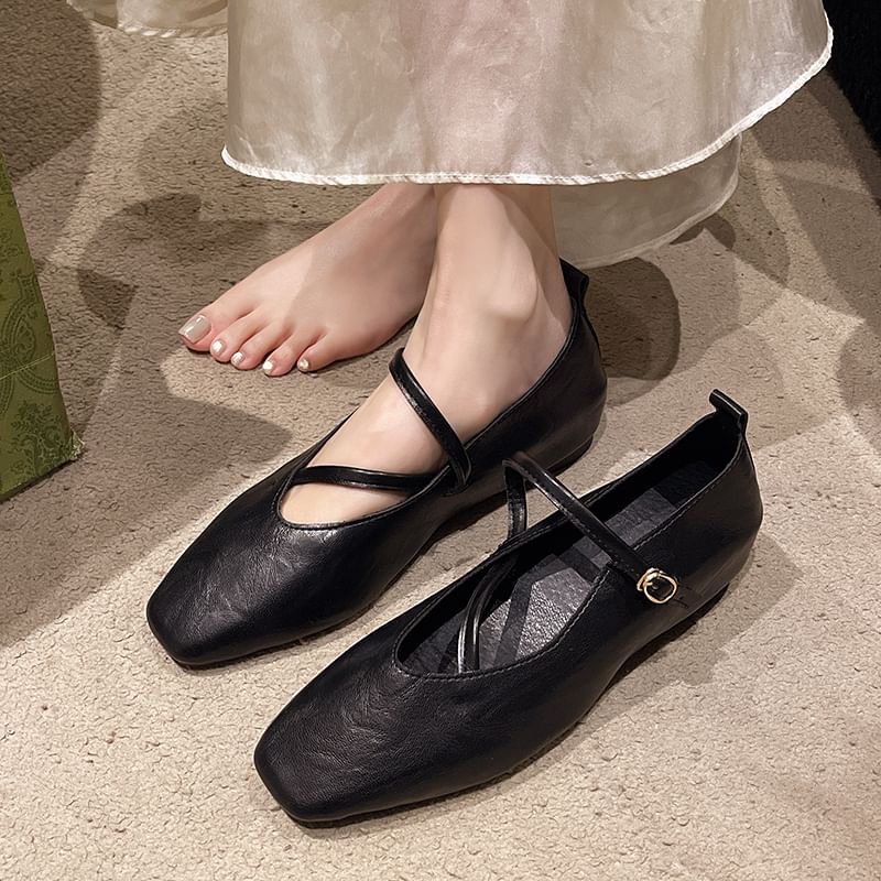 Jane Hidden Wedge Pumps Mary Square Toe