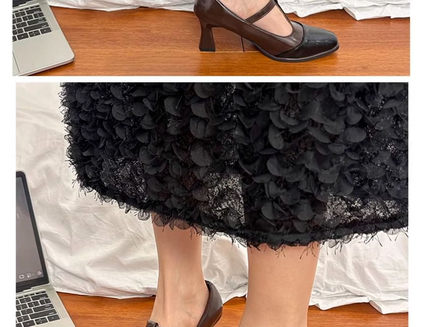 Toe Pumps Square T-Strap Cap