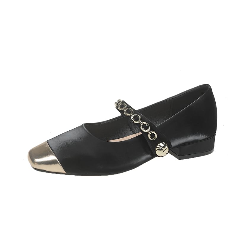 Mary Jane Cap Pumps Toe Square