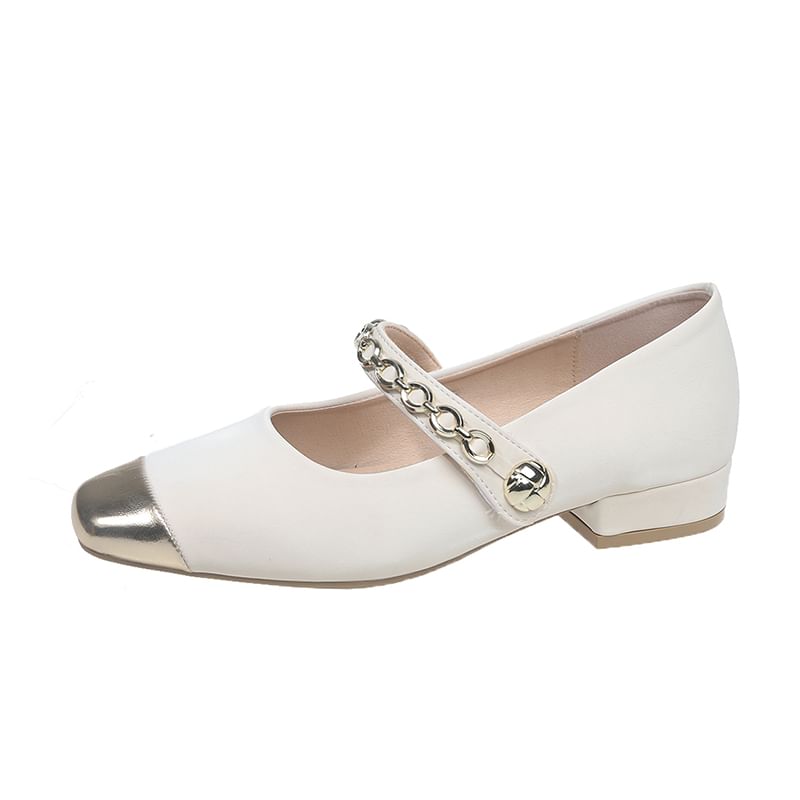 Mary Jane Cap Pumps Toe Square