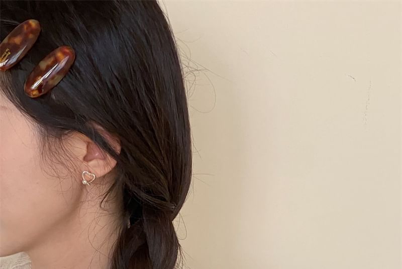 Pearl 925 Earring Silver Stud Faux Heart Sterling