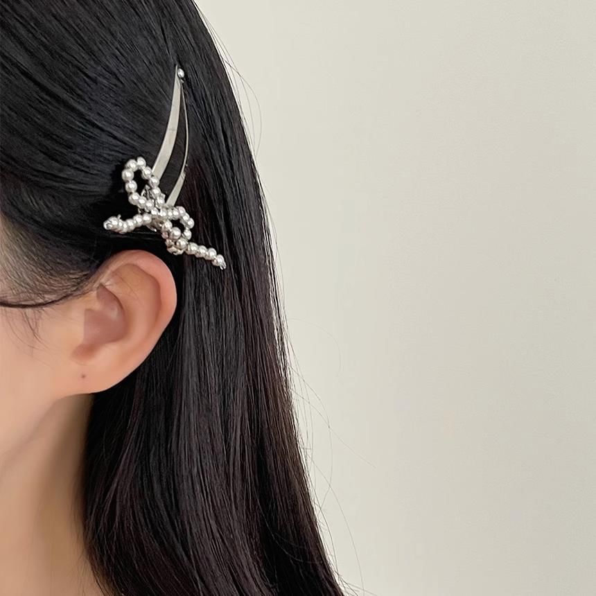 Beaded Set Hair Alloy Clip Bow