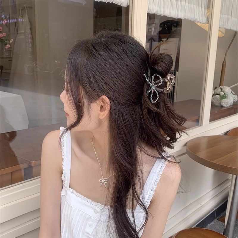 Hair Claw Beaded Acrylic Bow