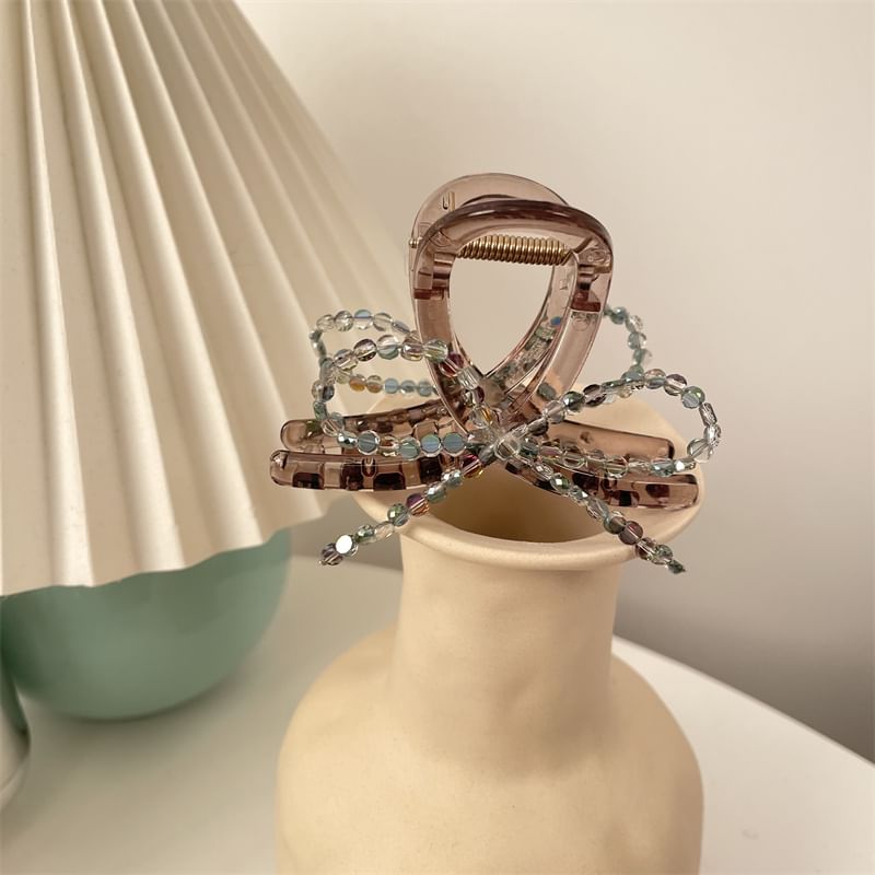Hair Claw Beaded Acrylic Bow