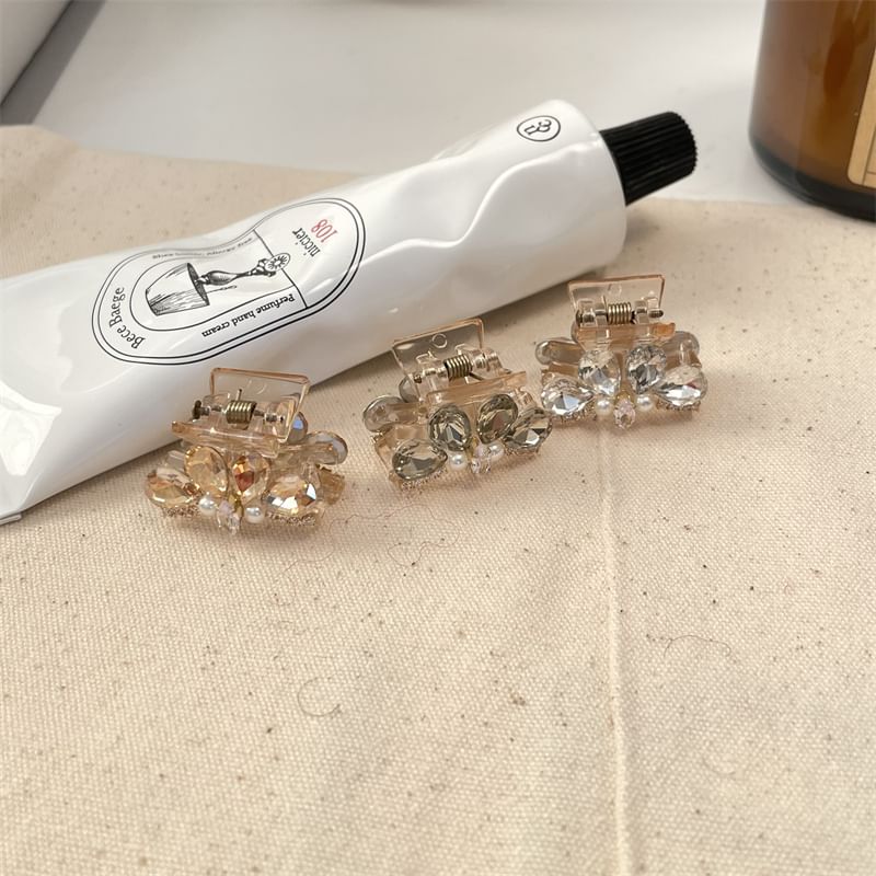 Faux Pearl Hair Rhinestone Acrylic Claw