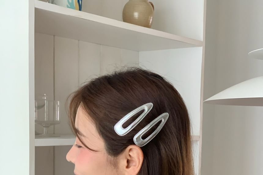Set Hair Geometric Alloy Clip
