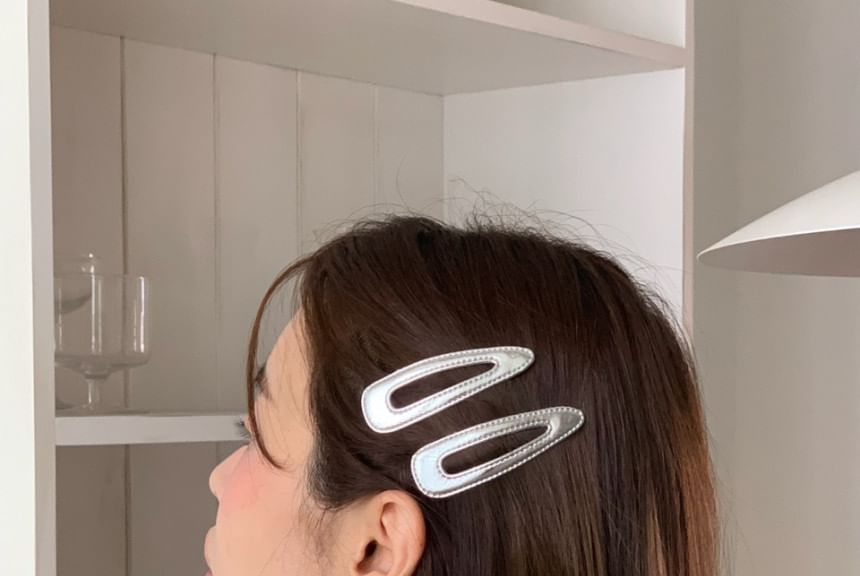 Set Hair Geometric Alloy Clip