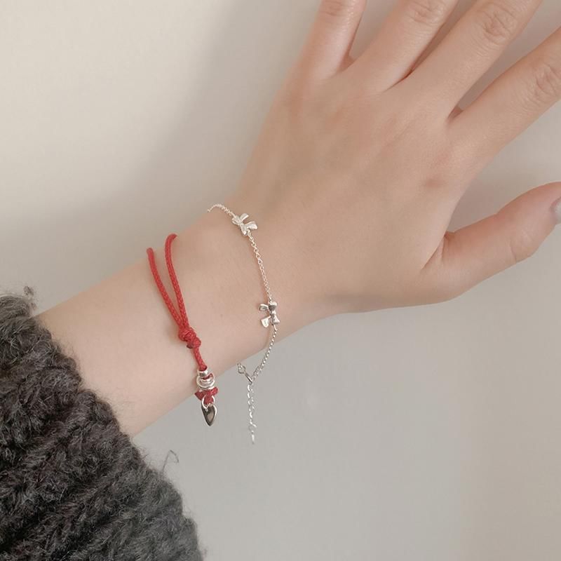 String / Bow Bracelet Silver 925 Sterling