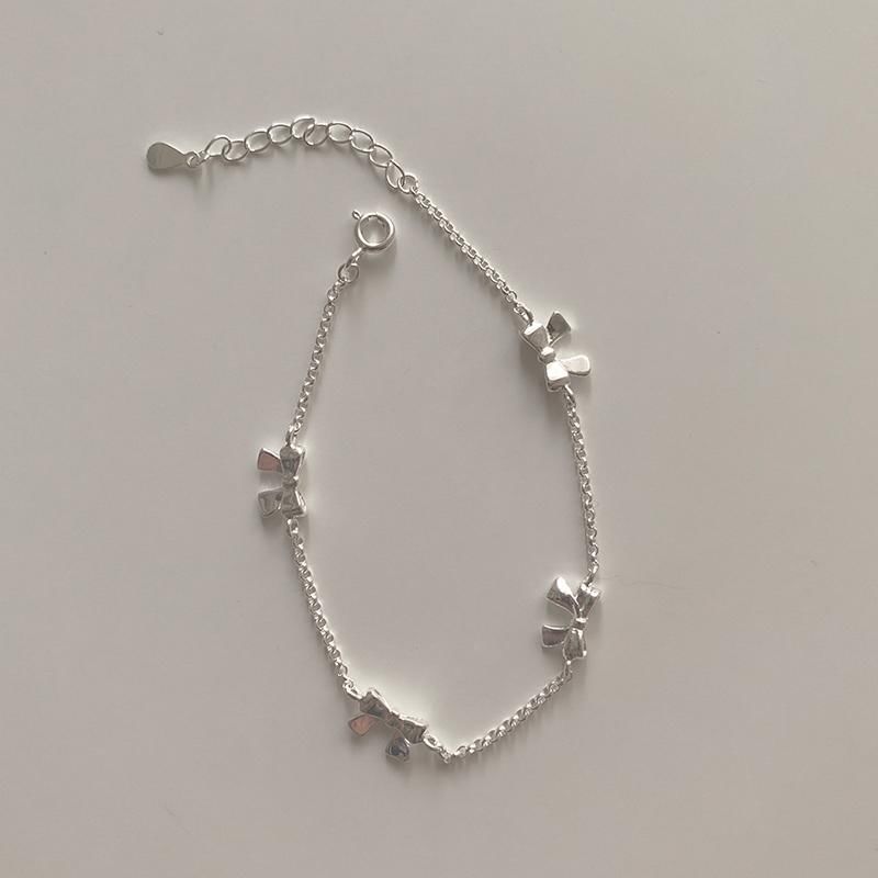 String / Bow Bracelet Silver 925 Sterling