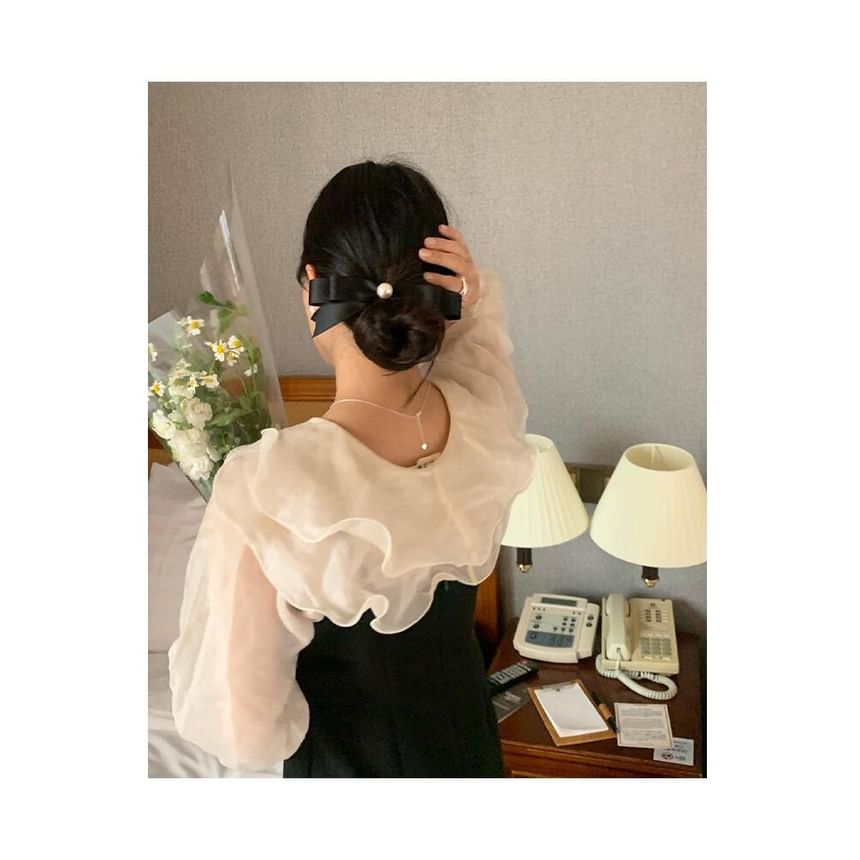 Faux Hair Pearl Clip Bow