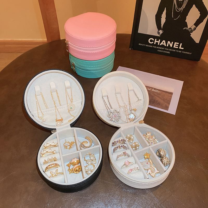 Jewelry Round Box Storage Plain
