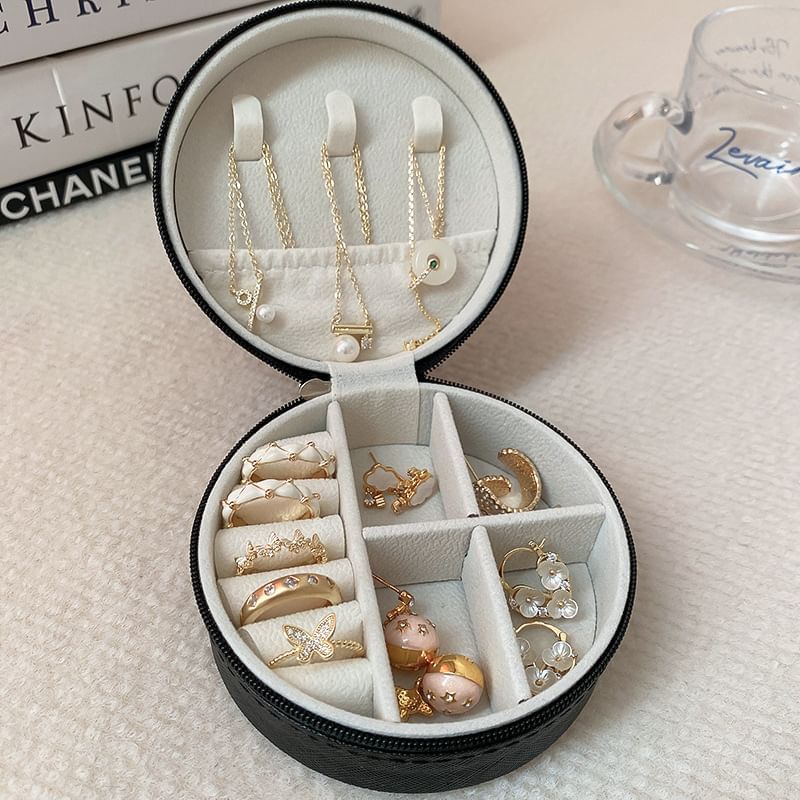 Jewelry Round Box Storage Plain