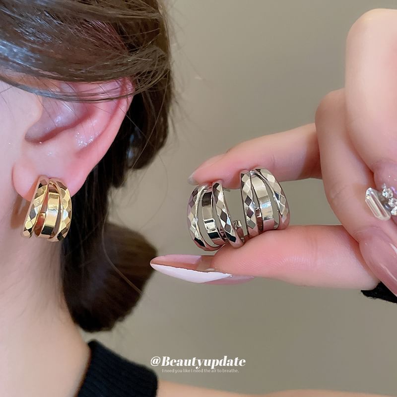 Earring Hoop Geometric Layered