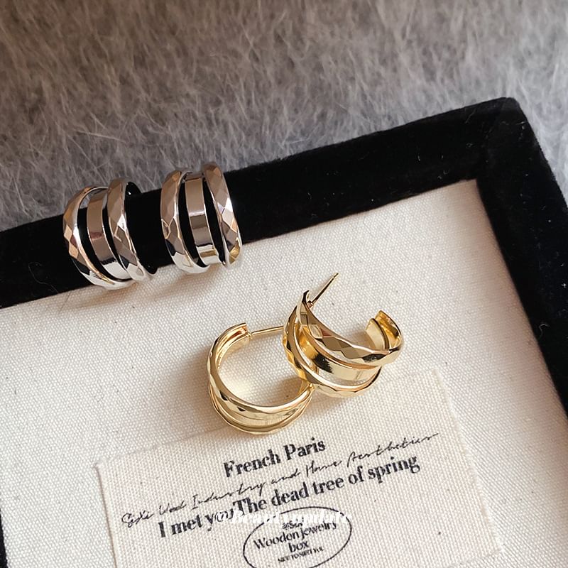 Earring Hoop Geometric Layered