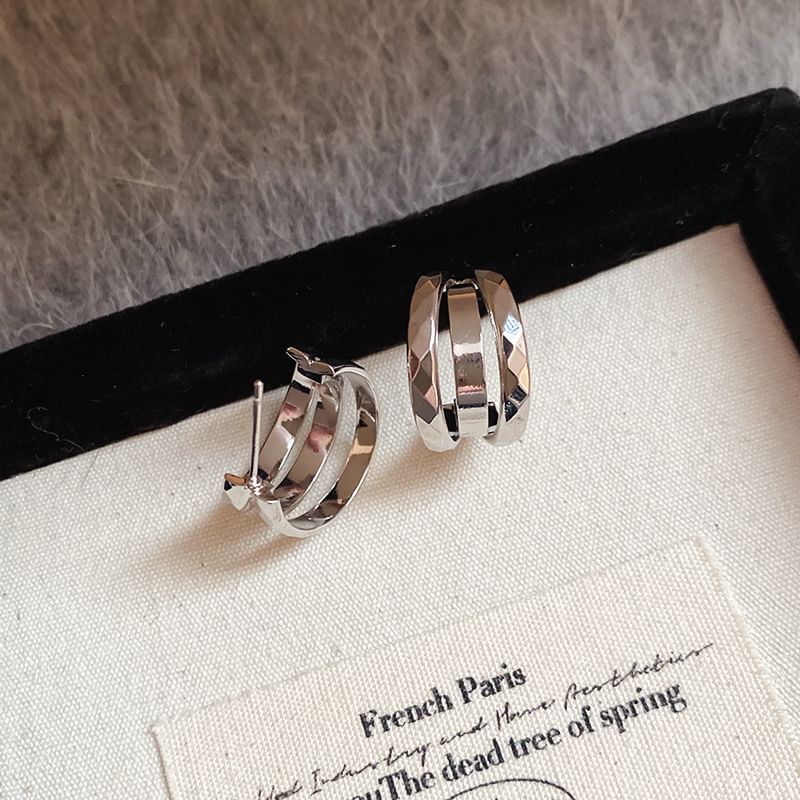 Earring Hoop Geometric Layered