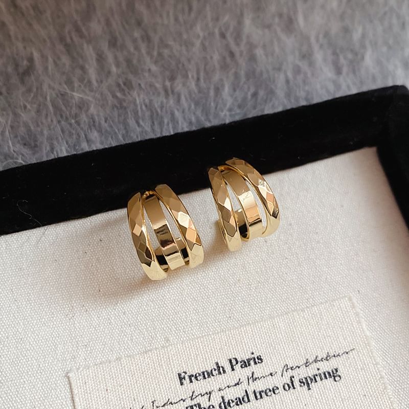 Earring Hoop Geometric Layered