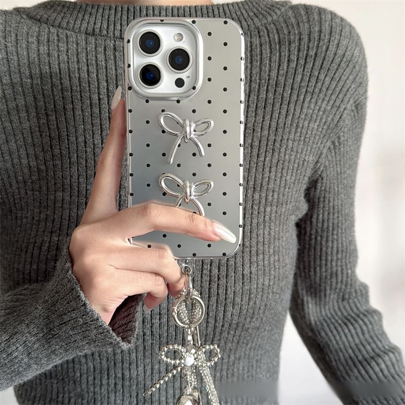 Polka Set Strap / Dot Phone Case Bow