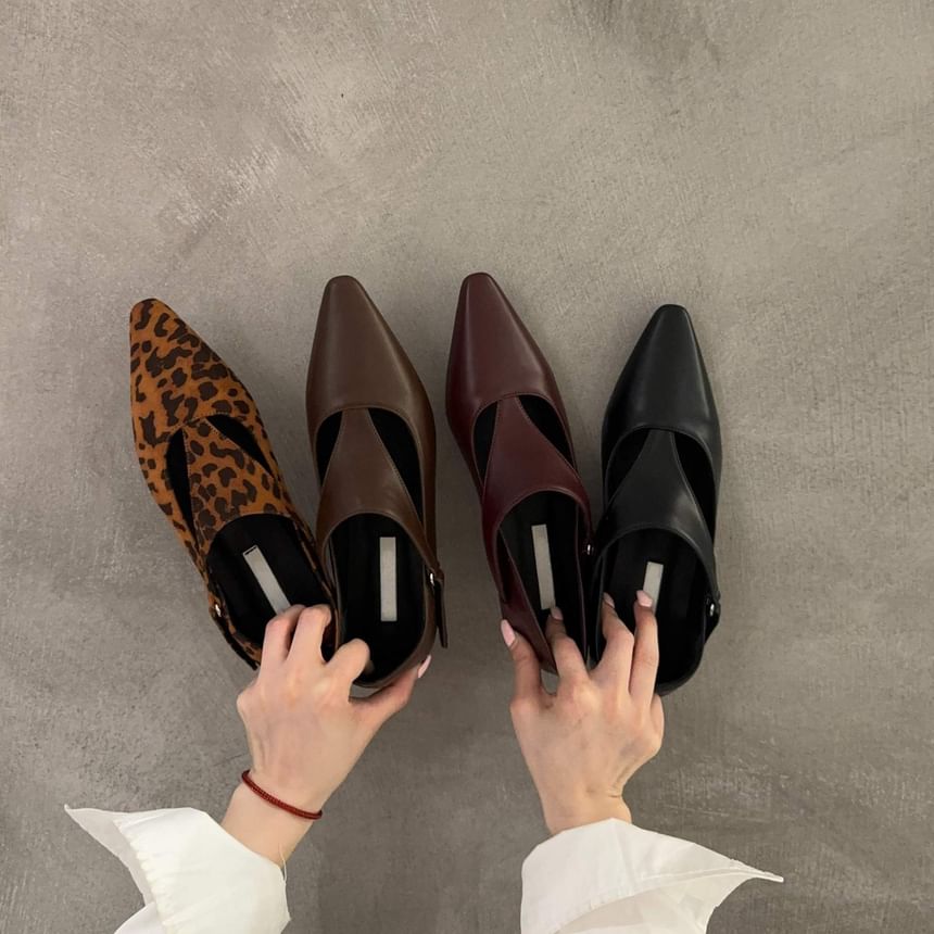 Flats Faux Leather Cutout