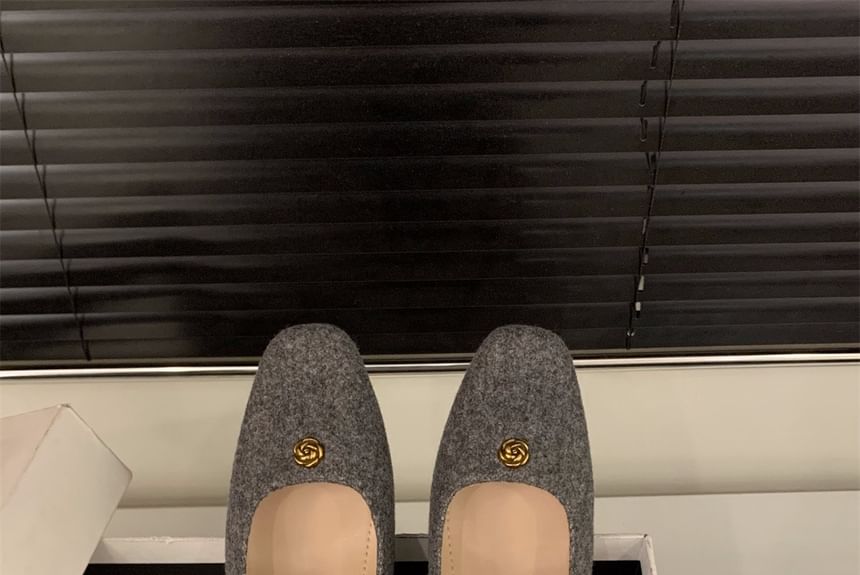 Pumps Mary Flower Accent Chunky Heel Jane