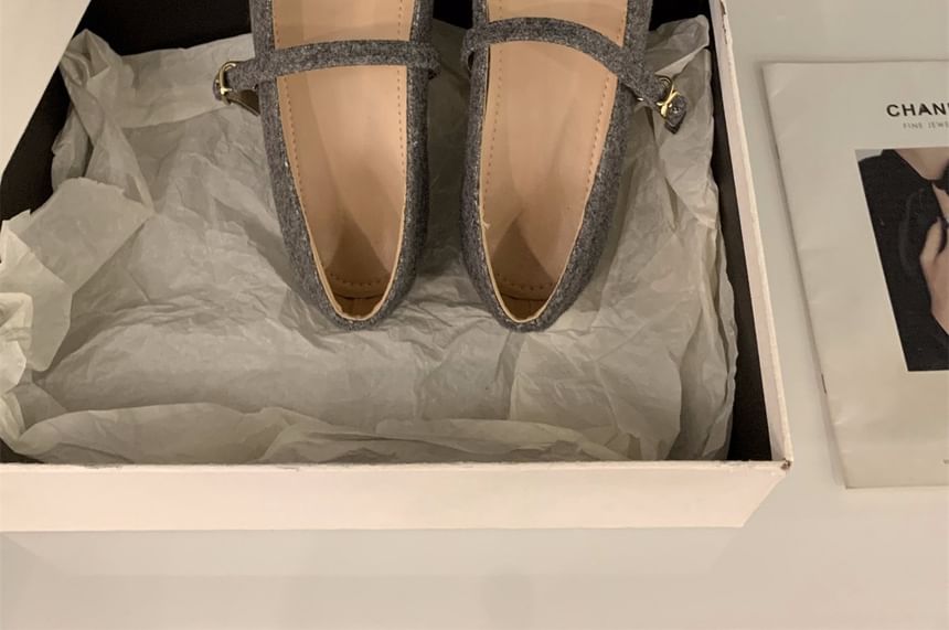 Pumps Mary Flower Accent Chunky Heel Jane