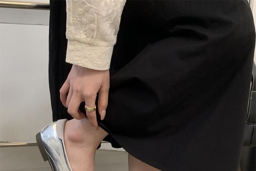 Faux Leather Lace-Up Sneakers Two Tone