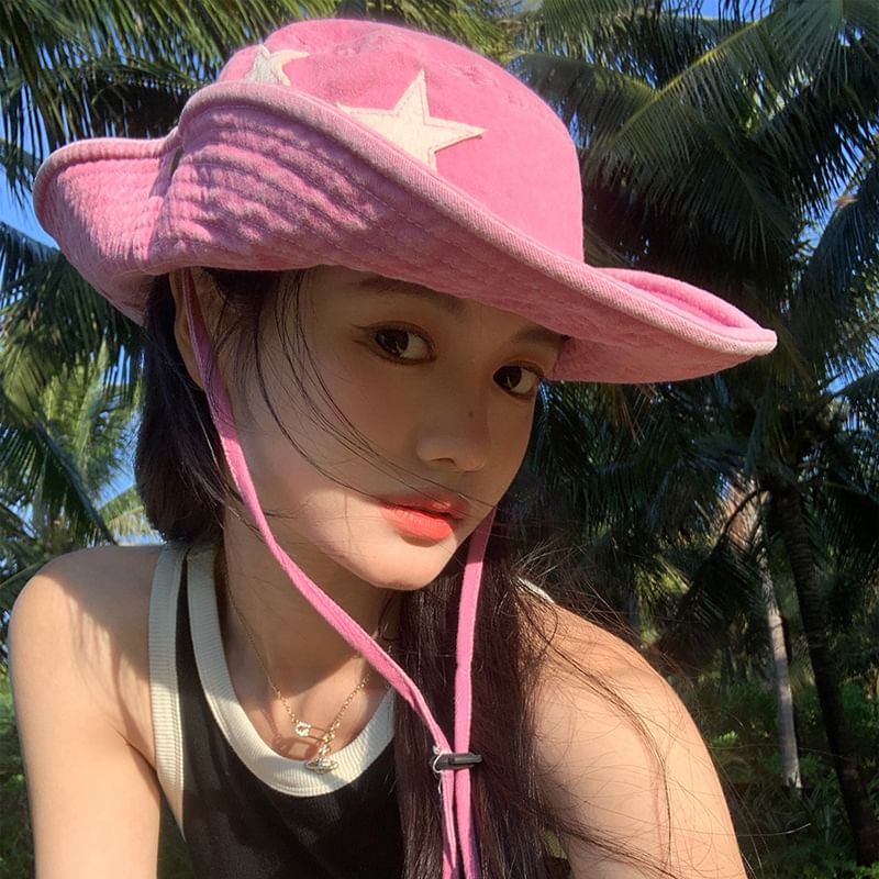 Hat Washed Applique Boonie Star