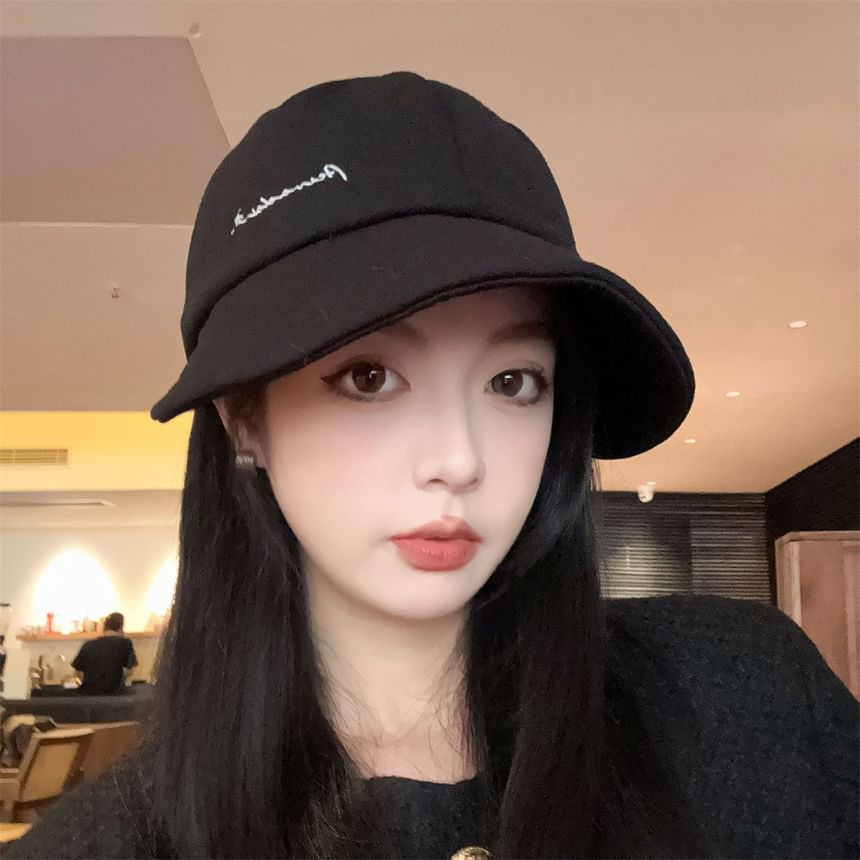 Cap Brim Wide Lettering Embroidered