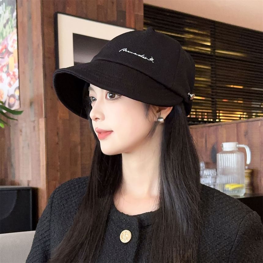 Cap Brim Wide Lettering Embroidered