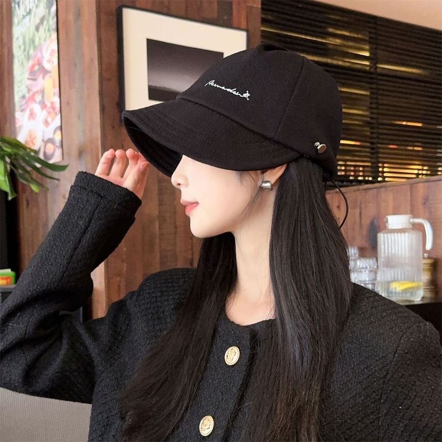 Cap Brim Wide Lettering Embroidered